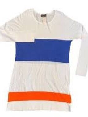 Tommy Bahama white long-sleeve color-block beach sweater